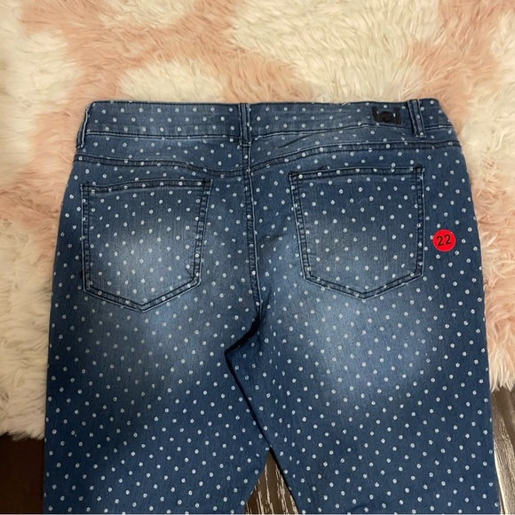 L.E.I. Ashley Lowrise Juniors Polka Dot Skinny Jeans Size 15 - Picture 3 of 3